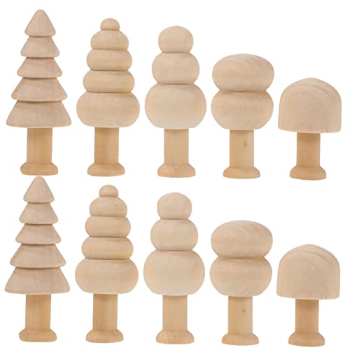 DIYEAH 10Stücke Mini Holzbäume für DIY Unvollendete Holzbaum Basteldekorationen für Malerei und Projekte und Osterfeiern von DIYEAH