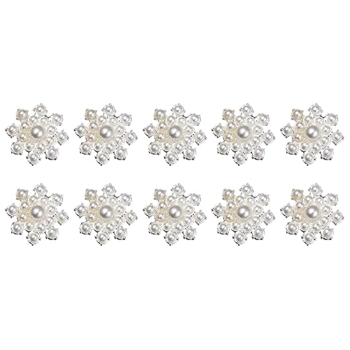 DIYEAH 10Stücke Teiliges DIY Blumenperlen Ornamente Handwerkszubehör für Kleidung Schuhe und Schals Silberne Blütenapplikationen zur Kreativen Dekoration von DIYEAH
