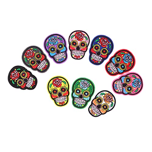 DIYEAH 11 Stück Teiliges Skull Patch Bügel und Nähapplikationen für Jacken Taschen und Hüte Punk Stil Gemischte Muster Selbstklebend für Diy Projekte von DIYEAH