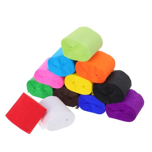 DIYEAH 12 Rollen Bunte Krepppapier Streamers für Bastelprojekte Party Dekorationen für Geburtstagsfeiern Hochzeiten und Abschlüsse von DIYEAH