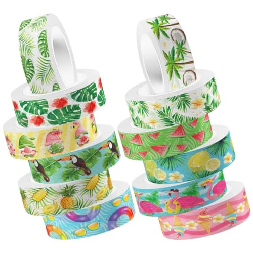 DIYEAH Washi Tape Hochzeit 12 Rollen Sommer-washi-tape-set Bastel-washi-tape Dekoratives Washi-tape Scrapbooking-klebeband Stilvolle Klebebänder Zum Basteln Klebeband Washi Tape von DIYEAH