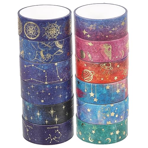 DIYEAH 12 Rollen Sternenhimmel Washi Tape Tagebuch für Washi-Aufkleber Scrapbook -Aufkleber Journaling Tape Washi-Sticker zum Journaling Washi-Tape-Aufkleber Flüsterpapier DIYEAH 12 Rollen Sternenhimmel Washi Tape Tagebuch für Washi-Aufkleber Scrapbook -Aufkleber Journaling Tape Washi-Sticker zum Journaling Washi-Tape-Aufkleber Flüsterpapier von DIYEAH
