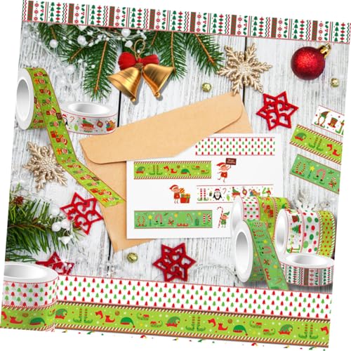 DIYEAH 12 Rollen Weihnachts Washi Tape Dekoratives Selbstklebendes Papierband für Scrapbooking Diy Bastelprojekte Handliches Leicht Abreißbares Klebeband für Tagebücher und Alben von DIYEAH