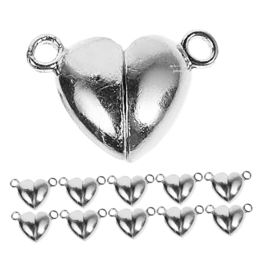 DIYEAH 12 Sätze Schmuck-magnetschnalle Magnet Mit Haken Magnetische Schnappschüsse Für Kleidung Magnetischer Herzanhänger Magnetverschlüsse Für Schmuck Schmuckschnalle Legierung Silver von DIYEAH