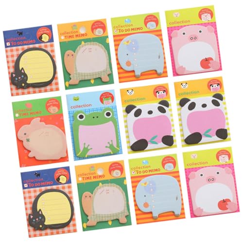 DIYEAH 12 Sätze Tierische Haftnotizen Süße Tier Memo Sticker für Büro und Zuhause Praktische und Abreißbare Notizen für Wichtige Erinnerungen und Pläne Vielseitig Einsetzbar und von DIYEAH