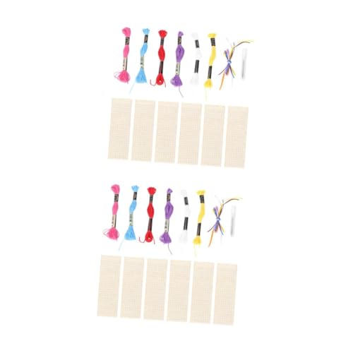 DIYEAH 12 Stck. handgefertigtes Lesezeichen aus Holz bookmarks book marker Geschenkidee Bastelset decor Stichworte Stickgarn-Kit Nähen Kreuzstich aus Holz Kreuzstich-Dekoration Bambus von DIYEAH