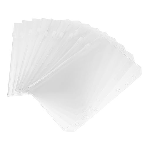 DIYEAH 12 Stück A6 lose Blattbeutel Taschen Einsätze Ordner zum Organisieren von Dokumenten Budget Bindereinlage aktenkoffer aktentasche Haushaltsbucheinlage Budgeteinsatz PVC Transparent von DIYEAH