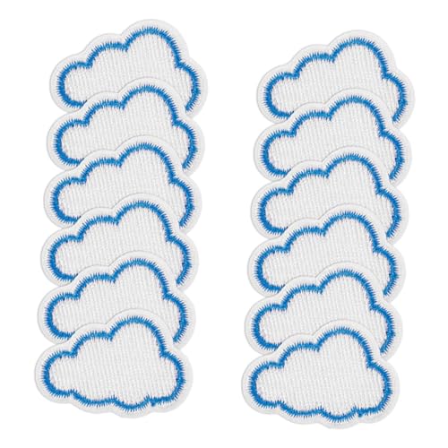 DIYEAH 12 Stück Aufnäher Zum Aufbügeln Wolken-stickerei Individuell Aufnähen für Jeansjacken Wolken-aufnäher Applikationen Als Dekoration für Kleidung von DIYEAH