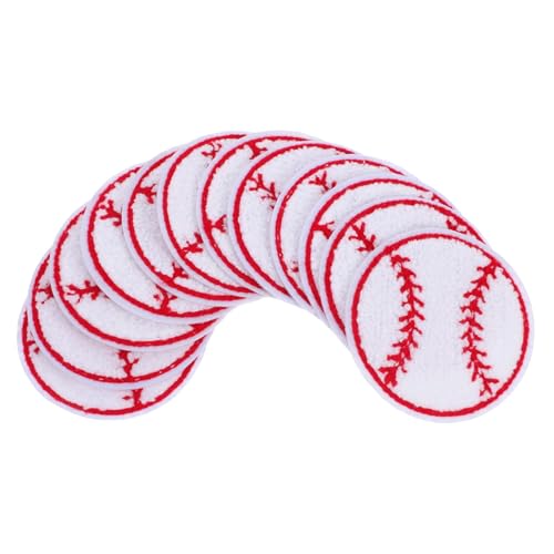 DIYEAH 12 Stück Baseball -stoffetiketten Flicken Aufnähen Baseball -kleidungsstapel Dekorative Fellflecken Dekorative Baseball-patches Gestickte Aufnäher Kleiderflicken Handtuchstickerei von DIYEAH