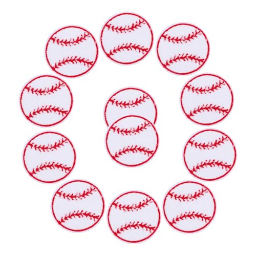 DIYEAH 12 Stück Baseball -stoffetiketten Kompakte Kleiderflicken Zarte Kleiderflicken Stickereiflecken Kompakte Hutaufnäher Zarte Baseball-patches Dekorative Patches Handtuchstickerei von DIYEAH