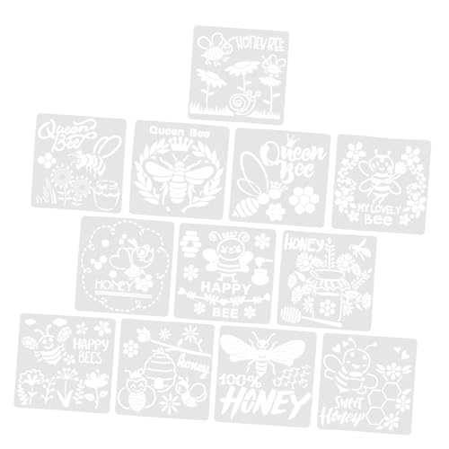 DIYEAH 12 Stück Biene Vorlage Bienen Vorlage DIY Bienen Dekoration Bienen Kunststoffschablone Bienen Kreativvorlage Bienen Stencil DIY Malschablone Malvorlage für DIY das Haustier von DIYEAH