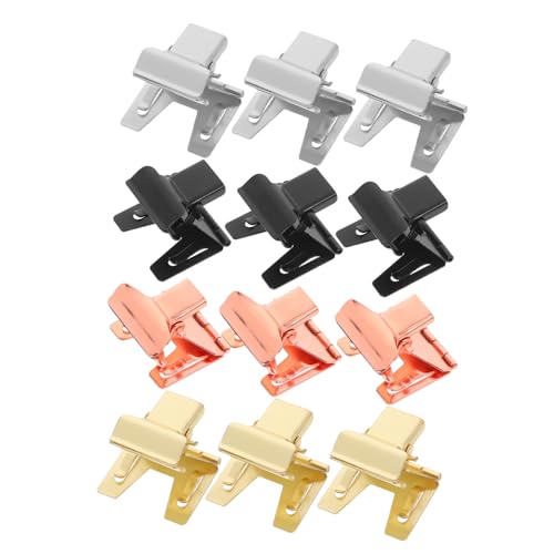 DIYEAH 12 Stück Edelstahl Metallschildhalter Clips Drehbare Preisschildhalter für Verkaufsregale Verstellbare Preisschildklemmen für Einzelhandel Bäckerei Lebensmittelpräsentation von DIYEAH