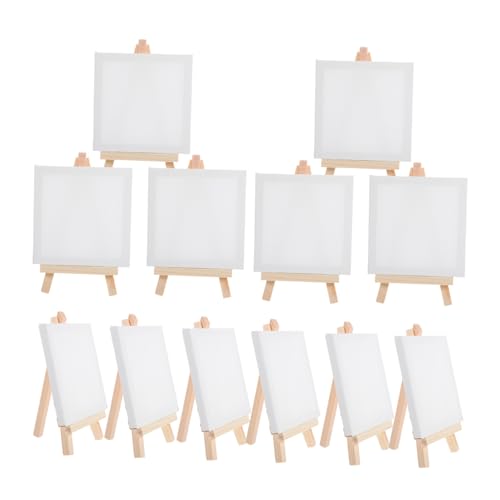 DIYEAH 12 Stück Kinderstaffelei Staffeleiständer für Hochzeitsschild Leinwandmalerei Malstaffelei Anzeige stative dreibein stativ handgefertigte DIY-Malleinwand kleine Malhalterung Papier von DIYEAH