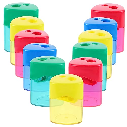 DIYEAH 12 Stück Mini-Anspitzer für Bleistifte büromaterial bürogadges knife sharpeners bleistift spitzmaschine knives sharpeners leichte Bleistiftspitzer Bürobedarf Handspitzer Plastik von DIYEAH