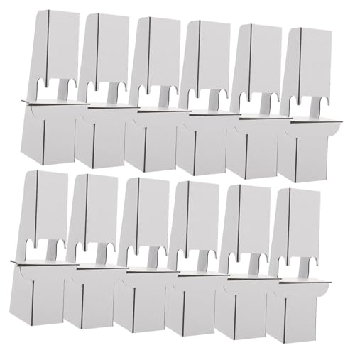 DIYEAH 12 Stück Pappständer kartenhalter plakatständer Werbetafelständer Posterständer Werbeschildständer Zurück für Stand Hochzeit Bilderstaffeleiständer Sockelrahmenhalter Papier Weiß von DIYEAH
