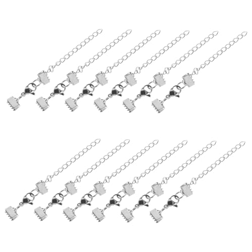 DIYEAH 12 Stück Quetschverschlüsse Silberne Schmuckzubehör für DIY Armbänder und Choker Robuste und Langlebige Verbindungselemente mit Sicherem Karabiner für Kreative Projekte DIYEAH 12 Stück Quetschverschlüsse Silberne Schmuckzubehör für DIY Armbänder und Choker Robuste und Langlebige Verbindungselemente mit Sicherem Karabiner für Kreative Projekte von DIYEAH