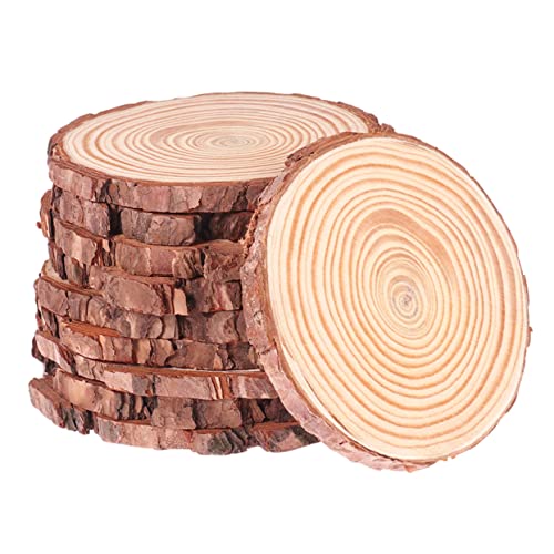 DIYEAH 12 Stück Rindenuntersetzer Holzscheite Als Dekoration Baumrinde Tassenuntersetzer Treibholz Zum Basteln Zweige Zur Dekoration Tannenzapfen Herbststämme Baumscheiben von DIYEAH