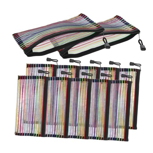 DIYEAH 12 Stück Teiliges Bunte Streifen Mesh Reißverschluss Taschen Kleine Aufbewahrungstaschen für Stifte Dokumente Kosmetik Schule Büro Reise DIYEAH 12 Stück Teiliges Bunte Streifen Mesh Reißverschluss Taschen Kleine Aufbewahrungstaschen für Stifte Dokumente Kosmetik Schule Büro Reise von DIYEAH