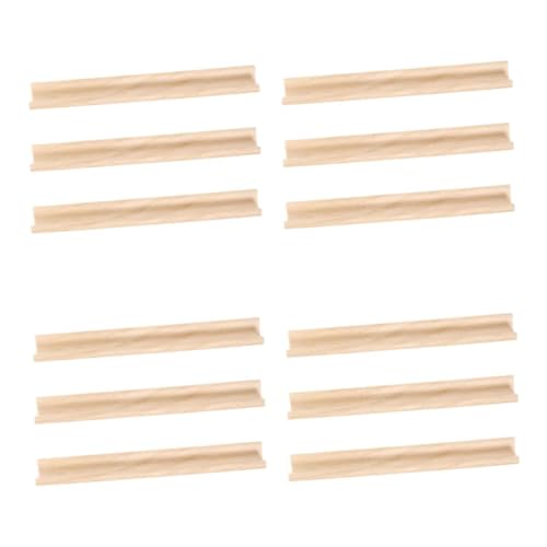 DIYEAH 12 Stück Teiliges Holz-tablett Natürliche Farbe Buchstabenhalter Spielsteinständer für Mahjong Domino DIY Holzspiel Zubehör Langlebig Stabil von DIYEAH