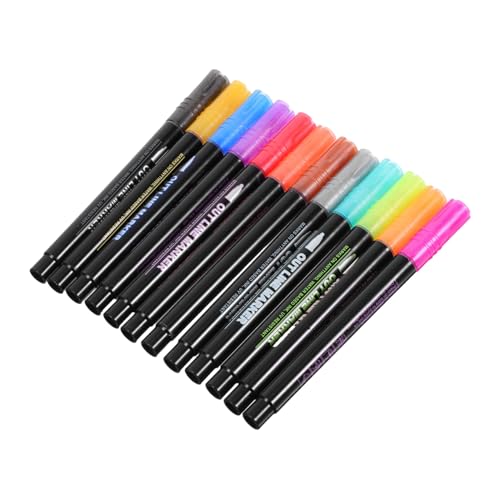 DIYEAH 12 Stück Teiliges Metallic Glitter Marker mit Silbernen Umrissen Strahlende Glitzerstifte für Teenager Kreative Diy Bastelstifte für Scrapbooking und Dekoratives Schreiben DIYEAH 12 Stück Teiliges Metallic Glitter Marker mit Silbernen Umrissen Strahlende Glitzerstifte für Teenager Kreative Diy Bastelstifte für Scrapbooking und Dekoratives Schreiben von DIYEAH