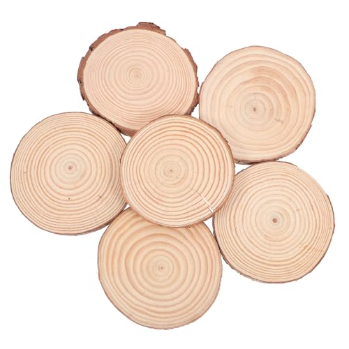 DIYEAH 12 Stück Teiliges Runde Natürliche Holzscheiben Kiefer Dicke Blanko Holzscheiben für Diy Basteln als Untersetzer und Kreative Dekoration von DIYEAH