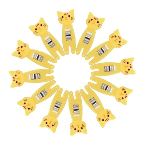 DIYEAH 12 Stück Teiliges Set Katzenförmige Clips Multifunktionale Büroklammern für Notizen Quittungen und Lebensmittelverpackung Niedliche Cartoon Designs für Büro Zuhause von DIYEAH
