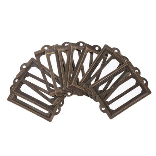 DIYEAH 12 Stück Teiliges Vintage Metall Etikettenhalter Robuste Antike Schubladenrahmen mit Schrauben Glatte Oberfläche Einfacher für Schubladenbeschriftung und DIYEAH 12 Stück Teiliges Vintage Metall Etikettenhalter Robuste Antike Schubladenrahmen mit Schrauben Glatte Oberfläche Einfacher für Schubladenbeschriftung und von DIYEAH