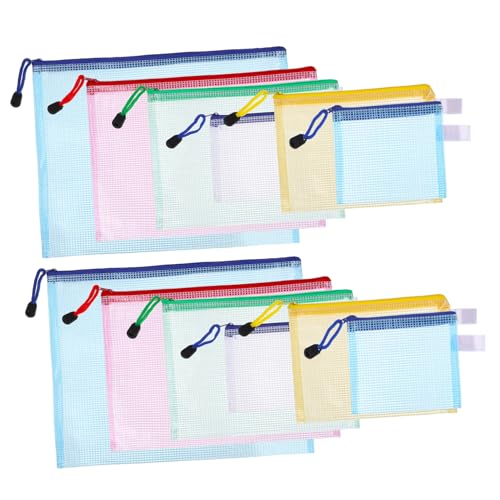 DIYEAH 12 Stück Teiliges Wasserdichter Dokumententaschen mit Reißverschluss Halbtransparentes Mesh design Verschiedene und Farben für Büro Schule und Reise Praktische Aufbewahrung von DIYEAH 12 Stück Teiliges Wasserdichter Dokumententaschen mit Reißverschluss Halbtransparentes Mesh design Verschiedene und Farben für Büro Schule und Reise Praktische Aufbewahrung von von DIYEAH
