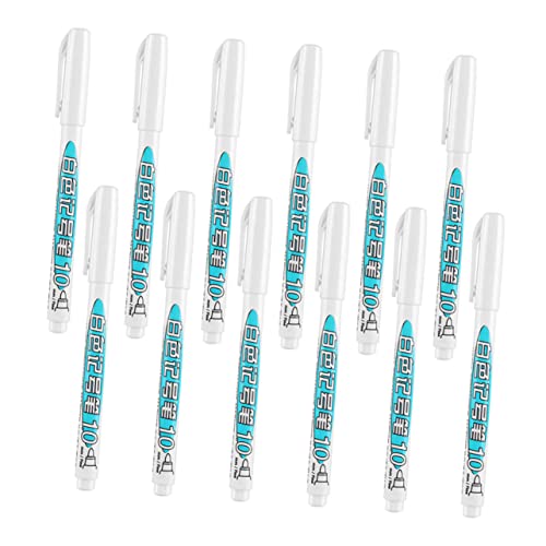 DIYEAH 12 Stück Textmarker Stifte Malen Farben Whiteboard Zeichnung Nachfüllbarer Marker Nachfüllbare Marker Kunststoff-farbmarker Markierungen Malmarker Markierstift Weiß Plastik von DIYEAH