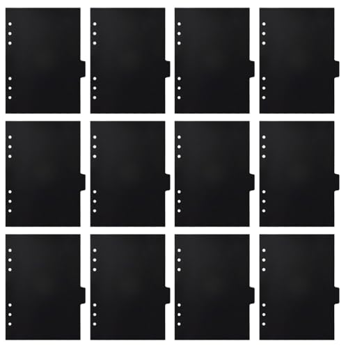 DIYEAH 12-teilige Register-Binder-Teiler: Schwarze 6-Loch-Notizblock-Teiler mit losen Blättern – Seitentrenner aus Kunststoff mit Registern für eine effiziente Organisation des DIYEAH 12-teilige Register-Binder-Teiler: Schwarze 6-Loch-Notizblock-Teiler mit losen Blättern – Seitentrenner aus Kunststoff mit Registern für eine effiziente Organisation des von DIYEAH