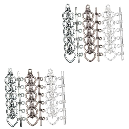 DIYEAH 120 Sätze Herz- -Taste Anhänger für die Schmuckherstellung Knebelverschlüsse für die Schmuckherstellung DIY Schmuckverschluss Herzförmiger Schmuckverschluss Armbandverschlüsse von DIYEAH