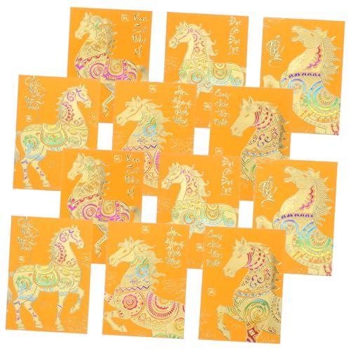 DIYEAH 120 Stück Gelbe Vietnamesische Lunar Year Umschläge Pferde-motiv Neujahrs-geldumschläge Papier Langlebig Elegant Gestaltet für Frühlingsfest und Segenswünsche von DIYEAH