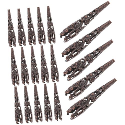 DIYEAH 120 Stück Kegelperlenkappen für Schmuckherstellung Metallperlen Endkappen für Diy Handwerk Dekorative Perlenkappen Antik Rotkupfer für Armbänder und von DIYEAH