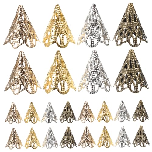 DIYEAH 120 Stück Perlenkappen Zur Herstellung Von Ohrringen Runde Perlen Für Armbänder Blumenperlenkappen Endkappen Für Halsketten Und Ketten Schmuckherstellung Schmuckperlenkappen von DIYEAH
