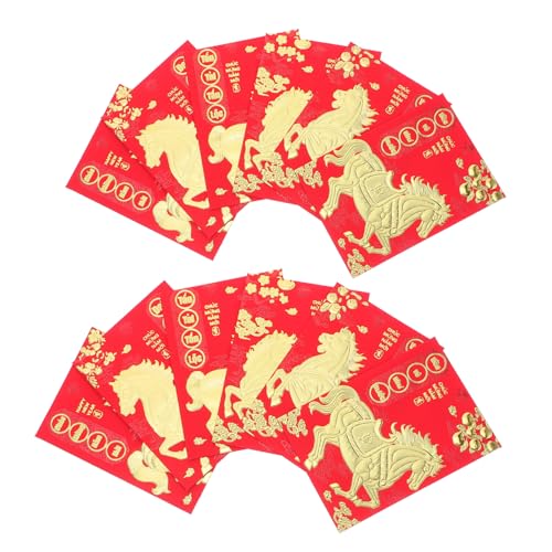 DIYEAH 120 Stück Rote Umschläge Jahr Des Pferdes Lunar Neujahr Geldumschläge für Vietnamesisches Fest Traditionelle Papierumschläge mit Pferdemotiv von DIYEAH