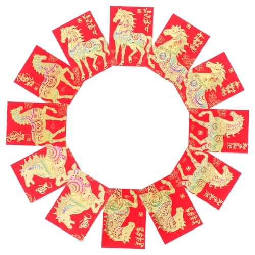 DIYEAH 120 Stück Rote Umschläge Vietnamesisches Jahr Des Pferdes Neujahrsumschläge Glücksgeldumschläge Lunar Festival Geldtaschen für Frühlingsfest Hochzeit Geburtstag Dekoration von DIYEAH
