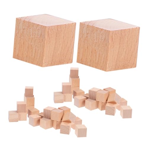DIYEAH 120 Stück Teiliges Naturbelassene Quadratische Holzklötze Unbehandelte Holzbausteine für Originelles Basteln Sensorisches Lernen und DIY Kinderprojekte Innen Außen von DIYEAH