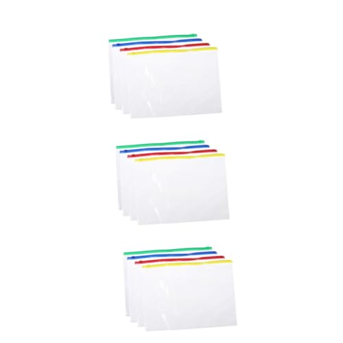 DIYEAH 120 Stück Teiliges PVC Dokumententaschen mit Reißverschluss Wasserfest Ölbeständig Transparente Aufbewahrungstaschen in Rot Gelb Blau Grün Vielseitiger Organizer für Büro Schule von DIYEAH