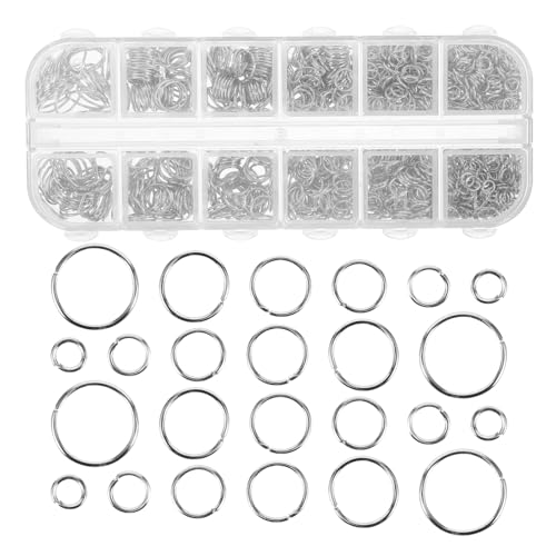 DIYEAH 1200 Stück Metall Sprungringe Offene Biegeringe für Schmuckherstellung Vielseitige Verbindungselemente für DIY Armbänder und Schlüsselanhänger DIYEAH 1200 Stück Metall Sprungringe Offene Biegeringe für Schmuckherstellung Vielseitige Verbindungselemente für DIY Armbänder und Schlüsselanhänger von DIYEAH