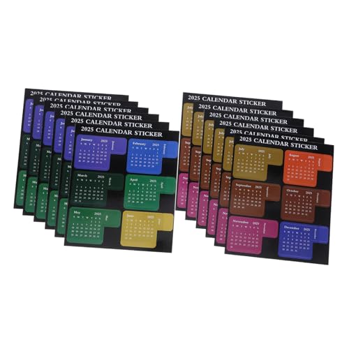 DIYEAH 12Blätter DIY Kalenderaufkleber für Notizblöcke Bunte Indexaufkleber für Büroplaner und Persönliche Zeitplanung Praktische Selbstklebende Tabs für Täglichen Gebrauch von DIYEAH