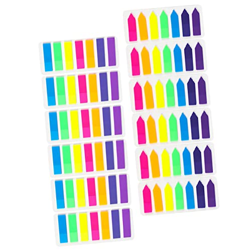 DIYEAH 12Sätze Bunte Sticky Tabs Selbstklebende Seitenmarkierungsregisterkarten für Schule und Büro Annotierende Index Tabs aus Pet Streifen Pfeile Wasserfest von DIYEAH