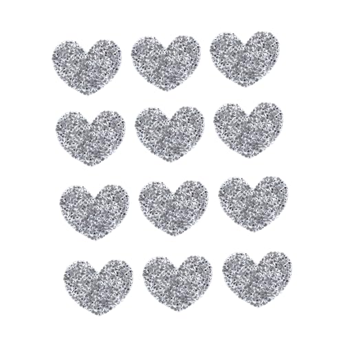 DIYEAH 12Stücke Herz Strass Patches Selbstklebende Applikationen zur Kleidung Reparatur und Dekoration Jeans Taschen Shirts und DIY Projekte Langlebig und Sicher von DIYEAH