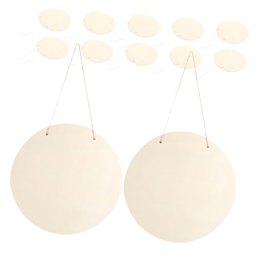 DIYEAH 12Stücke Teiliges Blanko Holzschild Unbehandelte Runde Holzplatten zum Basteln DIY Holzornamente für Heimdekoration und für von DIYEAH