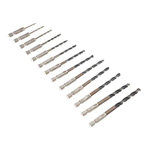 DIYEAH 13 Stück Hexagonal Drill Kit Bohrer Für Bohrer Aus Stahl Bits Für Materialien Holzbearbeitung Kleine Bohrer Metallbohrer Bohrer Metall Hss-spiralbohrer 4341 Schnellarbeitsstahl von DIYEAH