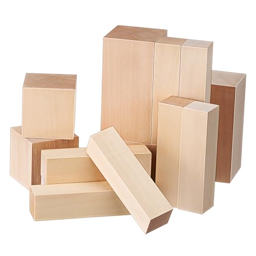 DIYEAH 13 Stück Teiliges Basswood Schnitzholz aus Weichem Lindenholz Vielseitige DIY Holzblöcke für Kunsthandwerk Verschiedene Leicht zu Schnitzen für Reisen und Kreative Projekte von DIYEAH