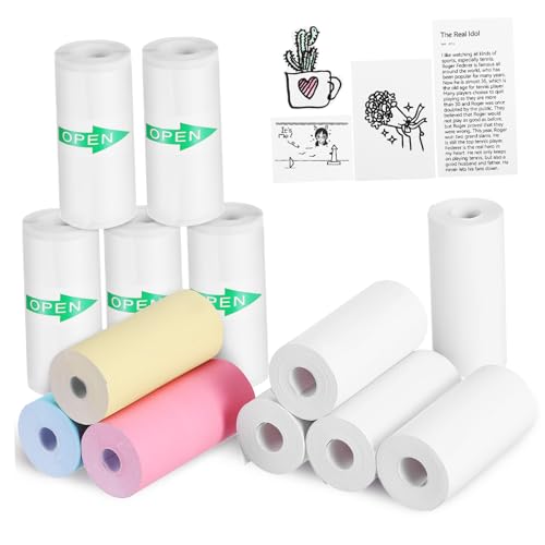 DIYEAH 13Rollen Thermopapier Selbstklebend Druckerpapier Weiße Kompatibel mit Thermodruckern von DIYEAH
