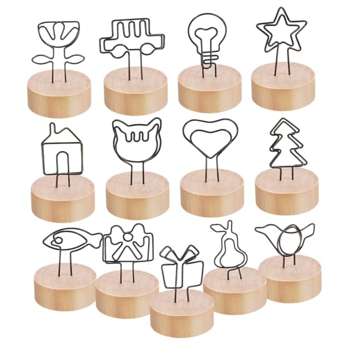 DIYEAH 13Stücke Holz Foto Display Mit Clips Stabiler Tischkartenhalter Für Hochzeiten Und Partys Vielseitige Memo Clips Für Fotos Einladungen Notizen von DIYEAH