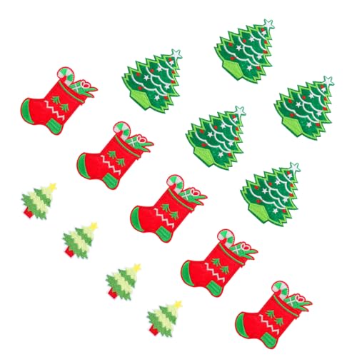 DIYEAH 14 Stück Teiliges Besticktes Weihnachts-patch Cartoon-motiven Langlebige Diy-aufnäher für Kleidung Schuhe und Geschenke Festliche Xmas-elemente zum Aufnähen und Reparieren von DIYEAH