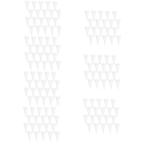 DIYEAH 140 Stk Papierbrunnen Weiße Konfetti-kegel Hochzeit Doppelseitiges Klebeband Halter Für Konfettikegel Weiße Blütenblätter Kegelhalterständer Hohl Blumenpapier von DIYEAH