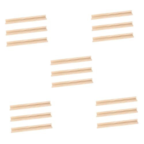 DIYEAH 15 STK. Holz Buchstabenhalter Natur Holz Domino Tabletts Halter für Mahjong Spielsteine DIY Holzregal für Bastelarbeiten und Mexican Train Spiele von DIYEAH